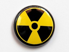RADIATION SYMBOL - Button Pinback Badge 1" picture