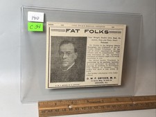 Antique 1910 Quack Doctor Snyder Fat Folk Obesity Weight Loss Picture Ad History picture