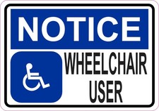 5x3.5 Wheelchair User Magnet Magnetic Door Sign Truck Magnets Handicap Car Signs picture