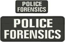 Police FORENSICS embroidery patches 4x10 and 2x5 hook on back white picture
