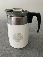 Vintage Corning Ware Percolator Avocado Medallion with Stem Basket Lid 6-Cup picture