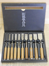 JAPANESE CHISEL Set of 10 made by Okazaburo etc  from JAPAN b14 picture