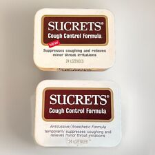 Vintage Sucrets 2~ Metal Tin Boxes Cough Control Formula Both in Great Shape {C9 picture