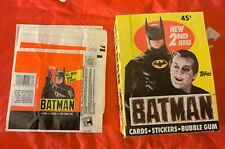 VTG 1989 TOPPS BATMAN SERIES 2 EMPTY DISPLAY BOX & 20 EMPTY WAX PACK WRAPPERS  picture