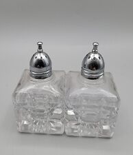 Vintage Viking Mini Clear Glass Salt and Pepper Shakers 2.75