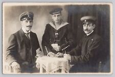 SMS Posen RPPC Handsome Sailor Studio Portrait WWI German Imperial Playing Cards picture