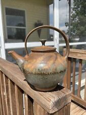 Japanese Pottery Stoneware Teapot With Lid Signed~8.25” picture