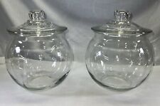 VTG Matching Set Of 2 Drug Store Big Candy/Gum Cookie Jar 10.5” Old Ripple Glass picture