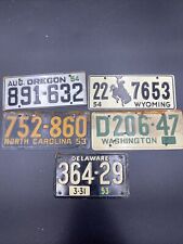 Post Wheaties Cereal 1953 1954 Mini Bike License Plates Lot Of 5 Metal Plates picture