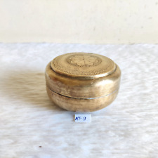 1930s Vintage Mandala Engraved Brass Miniature Box Multi Purpose Trinket Box MT9 picture