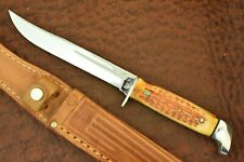 RARE VINTAGE CASE XX USA 1965-1969 SECOND CUT RED STAG FIXED BLADE KNIFE (16353) picture
