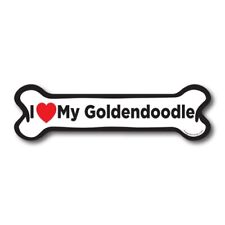 I Love My Goldendoodle Dog Bone Car Magnet - 2x7 Dog Bone Auto Truck Decal picture