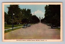 Windsor ON-Ontario, Residential Section, Cars Parked, Vintage Postcard picture