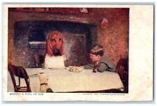 c1905 Anthropomorphic Dog Making A Fool Of Him Basset Hound Antique Postcard picture