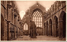 Holyrood Chapel Nave Scotland Historic Landmark Interior Sepia BW Postcard picture