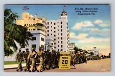 Miami Beach FL-Florida, Military Zone along Collins Ave Vintage c1943 Postcard picture