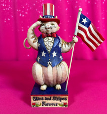 Jim Shore~Stars And Stripes Salute~Patriotic Cat~4021132~4th of July~New in Box picture