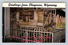 Cheyenne WY-Wyoming, Famous Overland Trail Stage Coach, Vintage Postcard picture