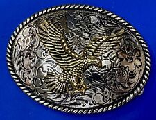 Majestic Flying Eagle vintage flower swirl A99 Classico Italia Large belt buckle picture
