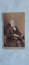 Antique CDV card a man sitting on chair from Mile End London 1880s Branes & Son picture