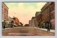 Windsor ON-Ontario Canada, Ouelette Ave, Hotel Drugstore Vintage c1910 Postcard picture
