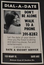 1969 Print Ad San Francisco Dial-A-Date Date & Escort Service Ladies 133 Geary picture