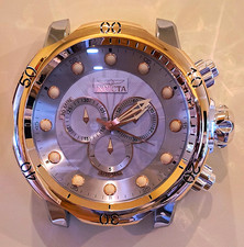 Invicta Wall Clock Quartz Silver/Rose Gold Sunburst Dial Chronograph 21" Large picture