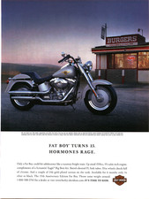 2005 Harley Davidson Fat Boy 15th Anniversary Ad Diner Burgers Hormones Rage Art picture