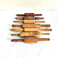 Antique Handmade Tortilla Bread Bakers Wooden Rolling Pin Kitchenware 7Pcs W935 picture