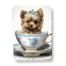 Teacup Yorkie Yorkshire Terrier Magnet Graphic Watercolor Art Yorkie Owner Gift picture