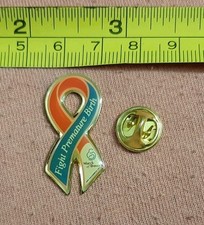Fight Premature Birth March of Dimes Awareness Ribbon Jacket Lapel Pin picture