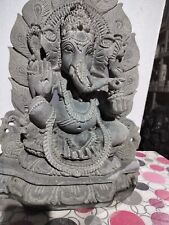 Sitting Lord Ganesha | MURTI | Gray Granite Stone | for Living Room | TEMPLE picture