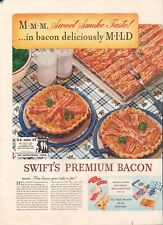 1942 Swift's Premium Bacon Sweet Smoke Taste Deliciously Mild Vtg Print Ad picture