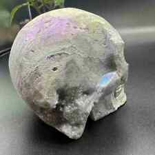635g electroplate Natural sphalerite hand carved skull decor gem Healing gift picture
