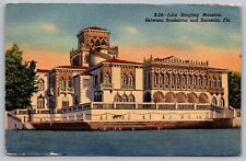 John Ringling Mansion Sarasota Florida Fl Linen Postcard picture