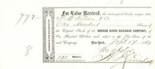 Hudson River Railroad Co. signed by William Astor Attorney - Stock Transfer - Au picture