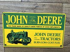 John Deer Tractor Porcelain Sign 14”x8