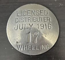Wheeling WV Prohibition Era Distributer License 1916 picture
