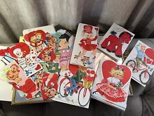 Lot VINTAGE HALLMARK VALENTINE CARDS with Box- Qty 48 picture