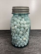 Vintage Ball Canning Jar # 7 with  Zinc Lid filled with White Marbles picture