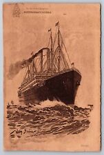 Hamburg Amerika Linie Kaiserin Auguste Victoria 1909 Postcard Ships picture