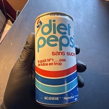 Vtg Diet Pepsi Sugar Free Can 280 Ml Soda Can Montreal Button Aspartame Promo picture