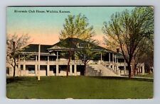 Wichita KS-Kansas, Riverside Club House, Antique, Vintage c1912 Postcard picture
