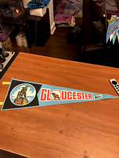 Vintage Pennant rare 1960's Fisherman's Memorial Gloucester MASS 26 inch picture