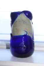 Gary Loch 1980s Studio Art Glass Vase Blue Biomorphic Shape Abstract picture