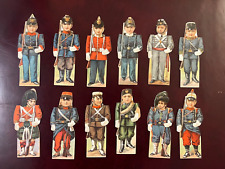 12 Antique Victorian Trade Card Clark's Soldier Boy Series Complete Set Cotton💗 picture
