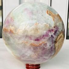 Natural Fluorite ball Colorful Quartz Crystal Gemstone Healing 4360G picture