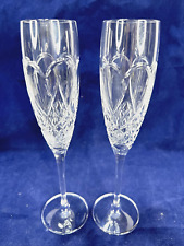 WATERFORD CRYSTAL True Love Champagne Flutes Toasting Wedding Pair Mint picture