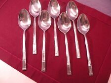 7 Reed & Barton Rebacraft Stainless Royal Bamboo Place Oval Soup Spoons 7 1/4