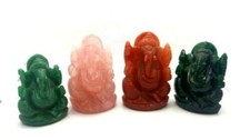 Lord Ganesh Ganesha Statue in Natural Gemstones 4 Pieces Beautiful Curved picture